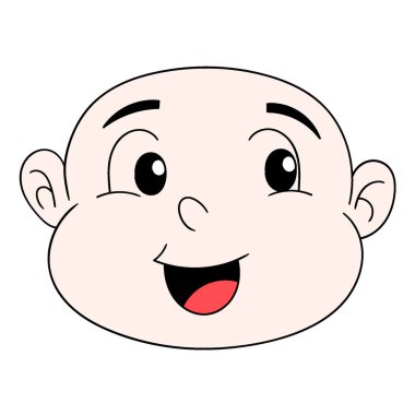 baby boy head emoticon smiling cute. vector design illustration art