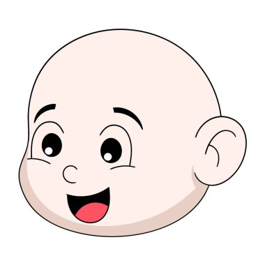baby boy head emoticon smiling cute. vector design illustration art