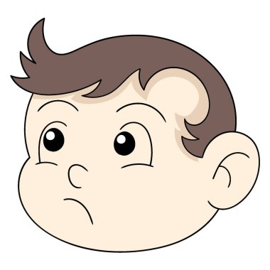 Erkek bebek kafası sessiz ve masum bir hayal. vektör tasarımı illüstrasyon sanatı