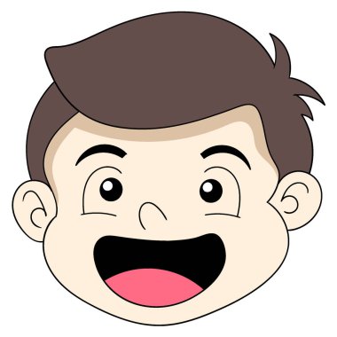 Şef çocuk mutlu ve yakışıklı bir şekilde gülüyor. vektör tasarımı illüstrasyon sanatı