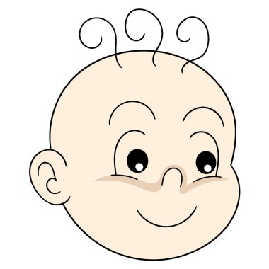 Çevre dostu gülen surat, erkek bebek kafası. vektör tasarımı illüstrasyon sanatı