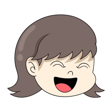 Lider kız hayattan zevk alarak gülüyor. vektör tasarımı illüstrasyon sanatı