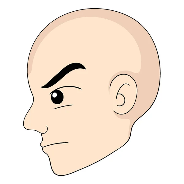 Bald Head Boy Emoticon Side Vector Design Illustration Art — Stock Vector