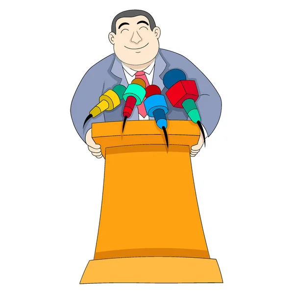 stock vector the presidential candidate was giving a speech with a smile full of authority. vector design illustration art