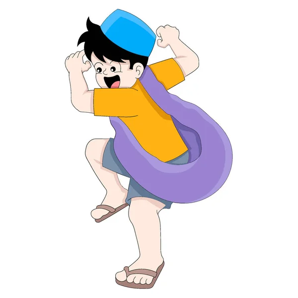 Boy Happy Dancing Vector Design Illustration Art — Stock Vector