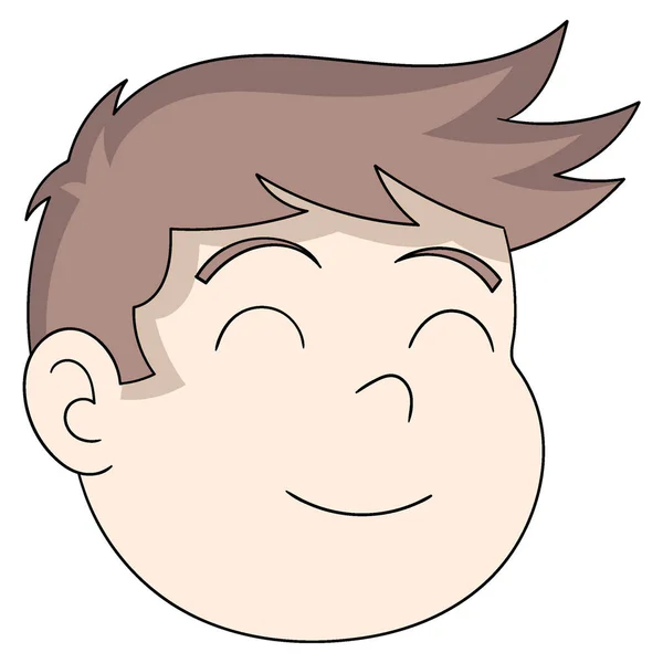 Emoticon Boy Head Smiling Friendly Vector Design Illustration Art — Stock Vector
