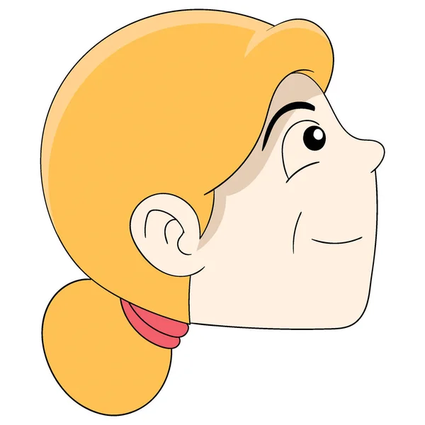 Alte Frau Kopf Blondes Emoticon Lächelnden Gesichtsausdruck Vektor Design Illustration — Stockvektor