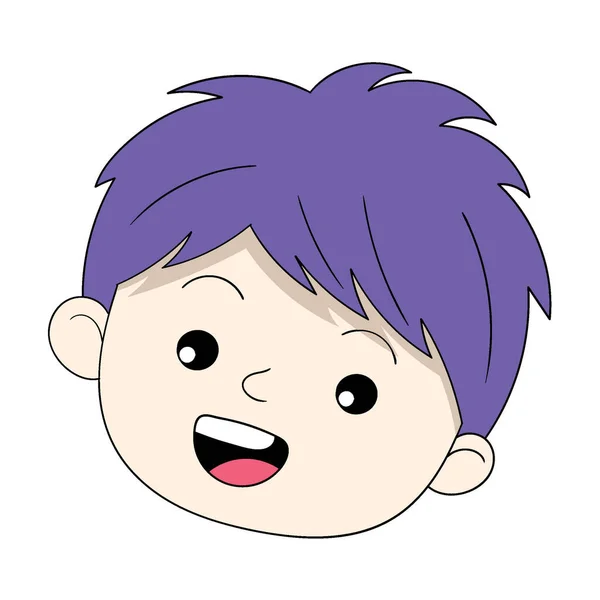 Vector Design Illustration Art Head Boy Emoticon Smiling Friendly Face — Stock Vector