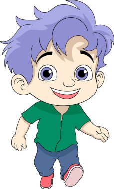 Gri saçlı bir çocuk yürüyordu.