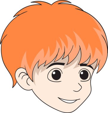 Turuncu saçlı yakışıklı çocuk.