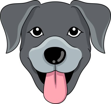 Dilini dışarı çıkaran siyah bir çükün simgesi.