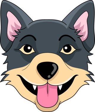 Dilini dışarı çıkaran bir köpeğin kafasının simgesi