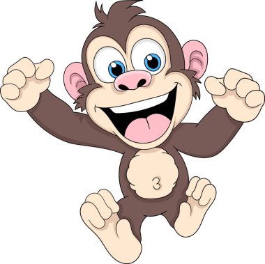 Maymun çocuk mutlu ve çok sevimli.