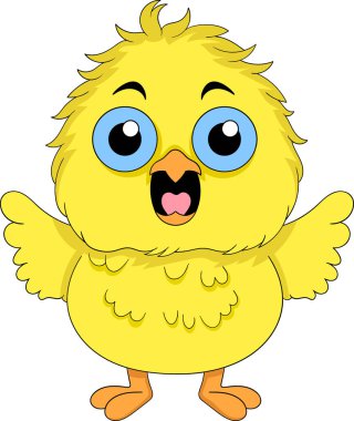 Sarı civciv logosu mutluluk verici, yaratıcı çizim