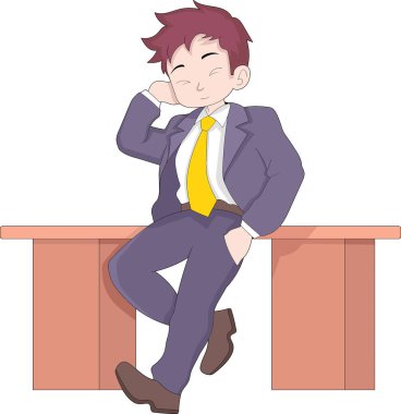 İşteki tembelliğin göstergesi, işçiler sabahları uyuyor, karikatür düz çizim.