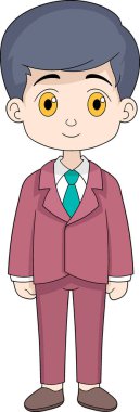 Kutsal evlilik partisinin resmi, takım elbiseli yakışıklı bir adam, karikatür düz çizim