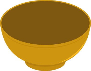 Bir nesne simgesi, büyük bir turuncu kase. yaratıcı çizim 