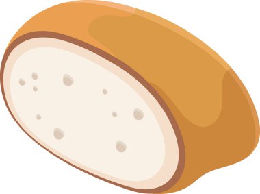 Düz çizim simgesi, bir dilim leziz sarımsaklı ekmek, yaratıcı çizim. 