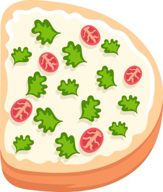 Yemek resimleri, krem peynirli ekmek ve zengin baharatlar, yaratıcı çizimler. 