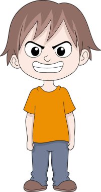 İfadenin karalama çizimi, kızgın çocuk hoşnutsuzluğunu bağırarak ifade ediyor çünkü ona zorbalık yapılıyor, yaratıcı çizimler yapılıyor. 