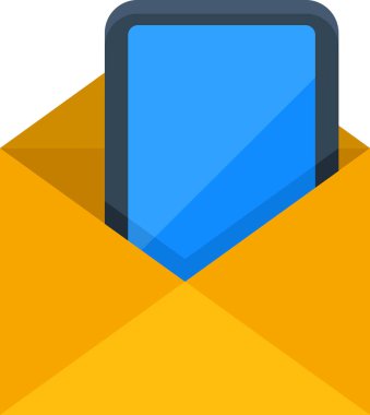 Bir çokluortam simgesinin düz bir resmi, telefon posta kutusu uygulaması, yaratıcı çizim 