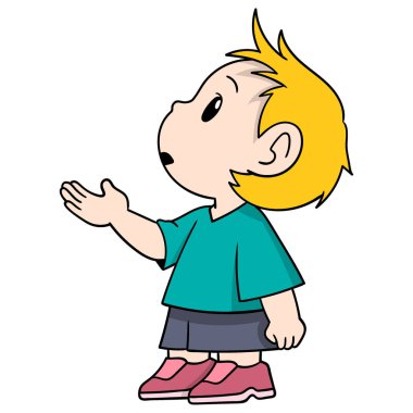 Çocuk aktivitelerini karalayan bir çizgi film. Bir çocuk elleriyle durup şunu soruyor: