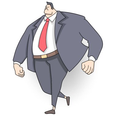 İşçi aktivitelerinin karalamaları, takım elbiseli iri yarı bir adam koruma olarak çalışır.