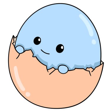 Hayvan aktivitelerinin çizgi filmi, kırık yumurtalardan doğan sevimli canavar yavruları.