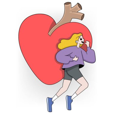 illustration of health activities for organ donors, exercise can make the heart healthy clipart