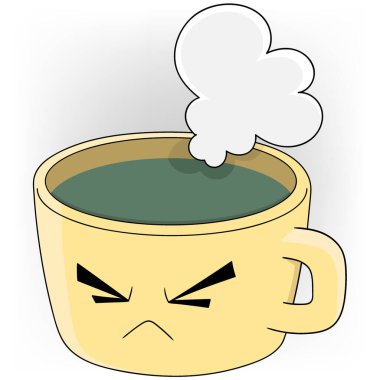 İçkinin karalama çizimi, ısıyı geri tuttuğunu gösteren bir kahve fincanı.