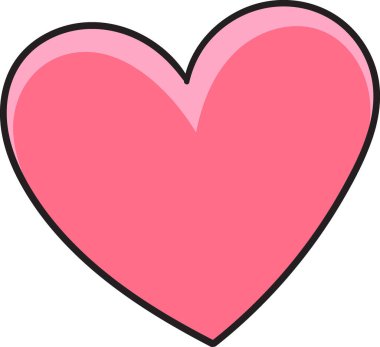 Basit ve canlı pembe bir kalp tasarımı koyu siyah bir hatla, temiz ve modern bir görünüm yaratıyor.