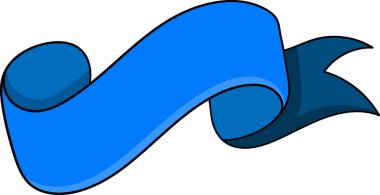 Düzgün kıvrımları ve sivri kuyruğu olan şık ve canlı bir mavi kurdele afişi, metin veya dekoratif bir tasarım ögesi olarak vurgulamak için mükemmel..