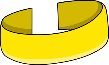 Dairesel tarzda canlı bir sarı kurdele afişi, metin eklemek ya da dekoratif aksan olarak mükemmel..