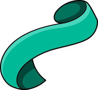 Canlı deniz mavisi gölgelerinde parlak ve dalgalı bir kurdele tasarımı, özel metin eklemek için mükemmel dinamik ve şık bir şekli var..