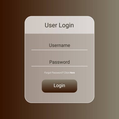 Yumuşak kahverengi gradyan arkaplan içeren zarif ve minimalist bir giriş ekranı tasarımı