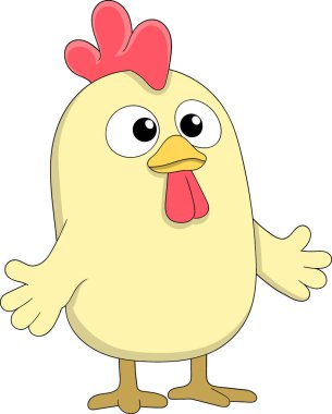 Parlak renklerde ve çizgi film tarzında şirin bir bebek horoz maskotu logosu.