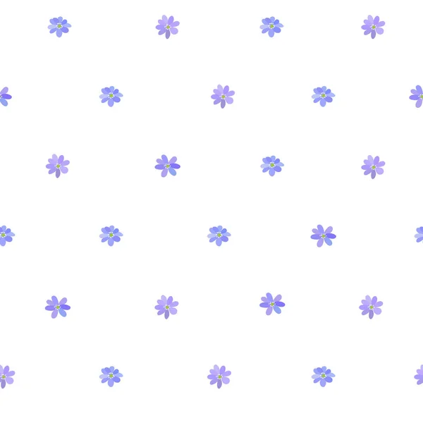 Бесшовный Рисунок Голубой Фиолетовой Весны Цветущей Дикими Лесными Цветами — стоковый вектор