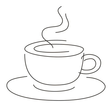 Basit, şık bir kahve fincanı. Kahvaltı molası. 