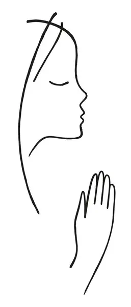 Dua eden kız Hıristiyan Katolik yoga saflık meditasyonu şirket logosu.