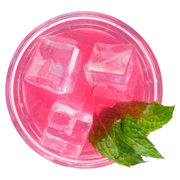 Κόκκινο Και Ροζ Κοκτέιλ Πάγο Και Μέντα Αλκοολούχο Κοκτέιλ Ποικιλία — Φωτογραφία Αρχείου