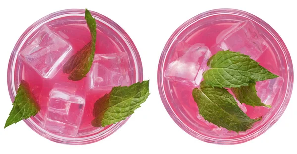 Red Pink Cocktail Ice Mint Alcoholic Cocktail Assortment Refreshing Exotic — Fotografia de Stock