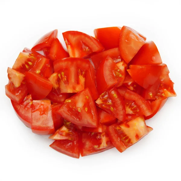 Sliced Tomatoes Salad Isolated White Background — Stock Photo, Image