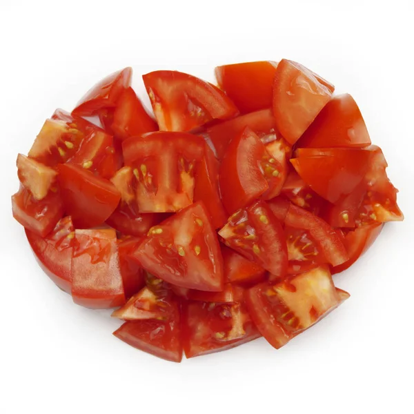 Sliced Tomatoes Salad Isolated White Background — kuvapankkivalokuva