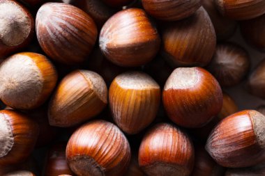 Close-up of hazelnuts; healthy food