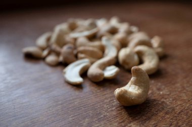 Arka plan olarak lezzetli kaju fıstığı, üst görünüm