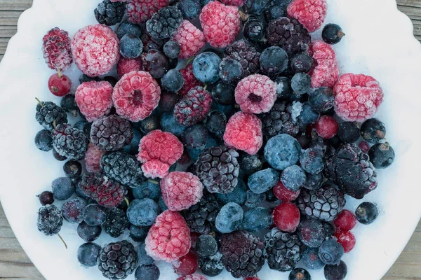 stock image Frozen berries in a bowl, close-up