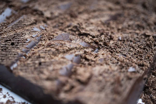 stock image Close-up porous chocolate bar for confectionery