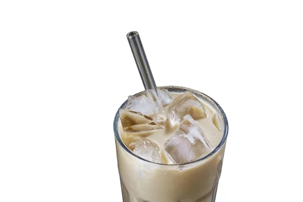 Close Cold Coffee Summer Refreshing Cocktail Ice Stock Photo