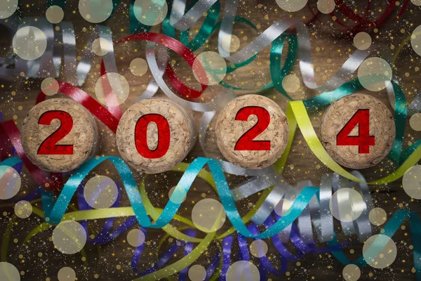 2024 Neujahrs Und Weihnachtsabstraktion Neujahrsdekor Stockfoto