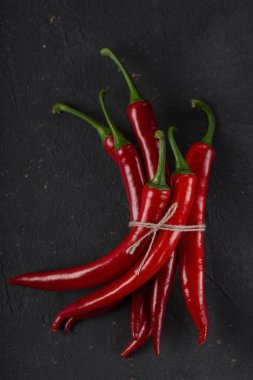 Pepperoni, acı biber, yakın plan, makro.